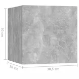 10 részes betonszürke szerelt fa TV-szekrényszett