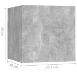 4 részes betonszürke szerelt fa TV-szekrényszett