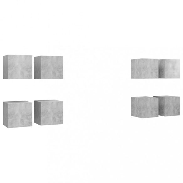 8 db betonszürke falra szerelhető TV-szekrény 30,5 x 30 x 30 cm
