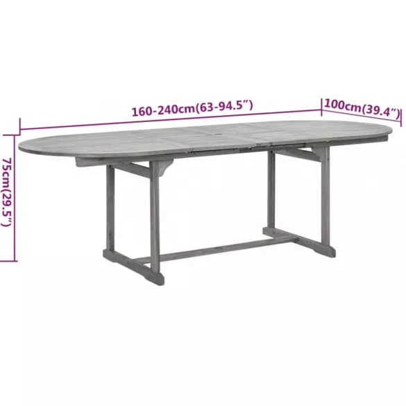 7 részes tömör akácfa kerti étkezőgarnitúra