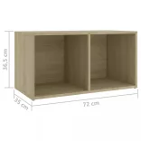 2 db sonoma tölgy színű szerelt fa TV-szekrény 72x35x36,5 cm