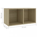 4 db sonoma tölgy színű szerelt fa TV-szekrény 72x35x36,5 cm