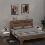 2 db fehér éjjeliszekrény LED-del 60 x 35 x 40 cm