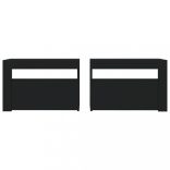 2 db fekete éjjeliszekrény LED-del 60 x 35 x 40 cm