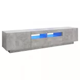 betonszürke TV-szekrény LED-lámpákkal 180 x 35 x 40 cm