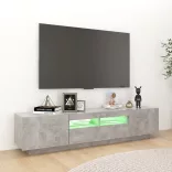 betonszürke TV-szekrény LED-lámpákkal 180 x 35 x 40 cm