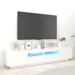 fehér TV-szekrény LED-lámpákkal 200 x 35 x 40 cm