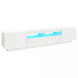 fehér TV-szekrény LED-lámpákkal 200 x 35 x 40 cm