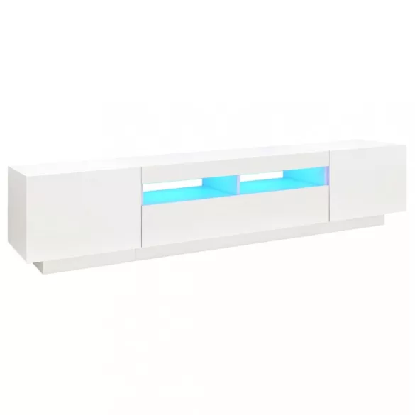 fehér TV-szekrény LED-lámpákkal 200 x 35 x 40 cm