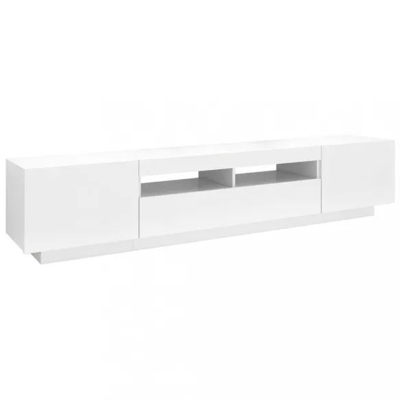fehér TV-szekrény LED-lámpákkal 200 x 35 x 40 cm