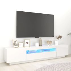   magasfényű fehér TV-szekrény LED-lámpákkal 200 x 35 x 40 cm