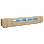 sonoma tölgy színű TV-szekrény LED-lámpákkal 260 x 35 x 40 cm