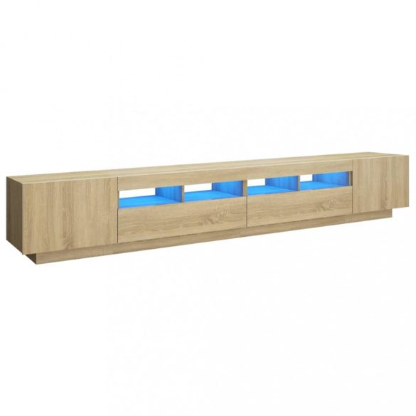 sonoma tölgy színű TV-szekrény LED-lámpákkal 260 x 35 x 40 cm