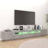 betonszürke TV-szekrény LED-lámpákkal 260 x 35 x 40 cm