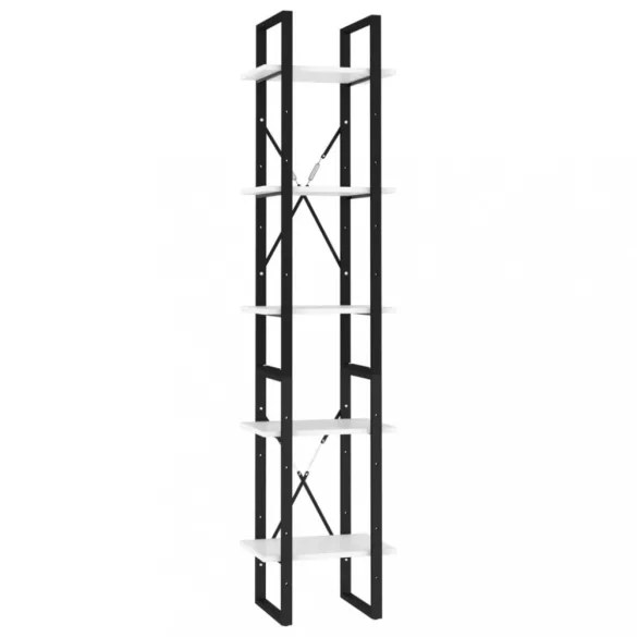 5 szintes fehér szerelt fa könyvszekrény 40 x 30 x 175 cm