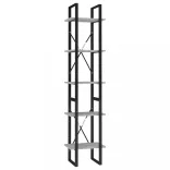 5 szintes betonszürke szerelt fa könyvszekrény 40 x 30 x 175 cm