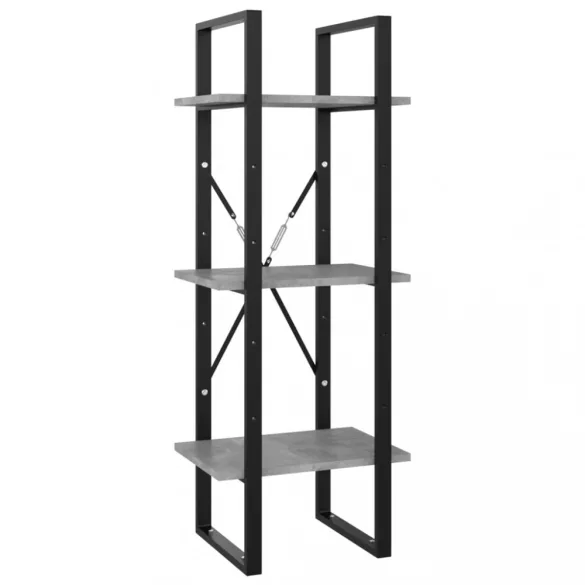 5 szintes betonszürke szerelt fa könyvszekrény 40 x 30 x 175 cm