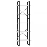 5 szintes fehér szerelt fa könyvszekrény 60 x 30 x 175 cm