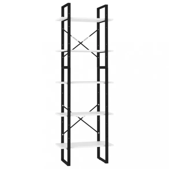 5 szintes fehér szerelt fa könyvszekrény 60 x 30 x 175 cm