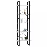 5 szintes fehér szerelt fa könyvszekrény 60 x 30 x 175 cm