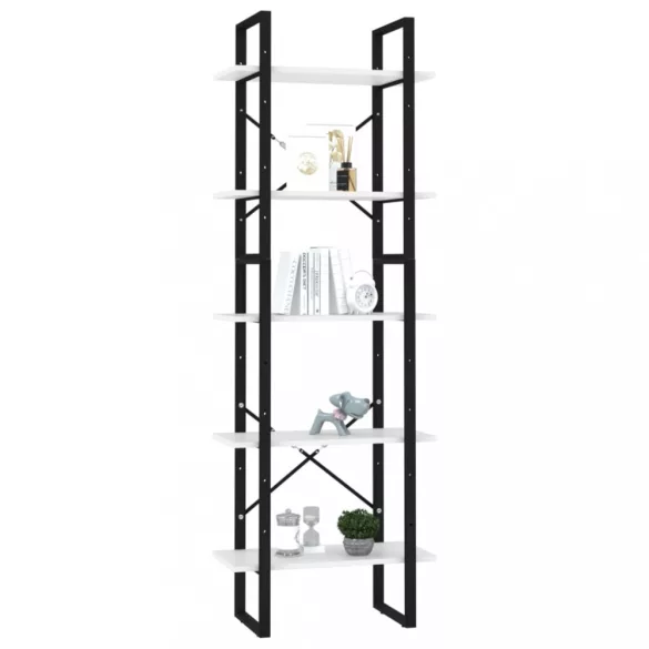 5 szintes fehér szerelt fa könyvszekrény 60 x 30 x 175 cm