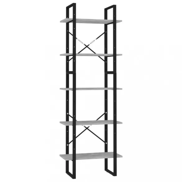 5 szintes betonszürke szerelt fa könyvszekrény 60 x 30 x 175 cm