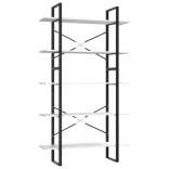 5 szintes fehér szerelt fa könyvszekrény 100 x 30 x 175 cm