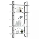 5 szintes fehér szerelt fa könyvszekrény 100 x 30 x 175 cm