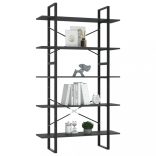 5 szintes szürke szerelt fa könyvszekrény 100 x 30 x 175 cm