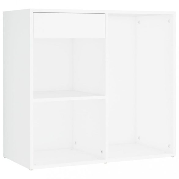 fehér szerelt fa fésülködőasztal LED-ekkel és szekrénnyel