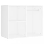 fehér szerelt fa fésülködőasztal LED-ekkel és 2 szekrénnyel