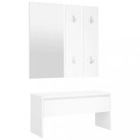 fehér szerelt fa előszobabútor-szett