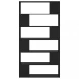 fekete térelválasztó könyvszekrény 100 x 24 x 188 cm