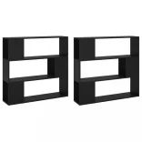 fekete térelválasztó könyvszekrény 100 x 24 x 188 cm