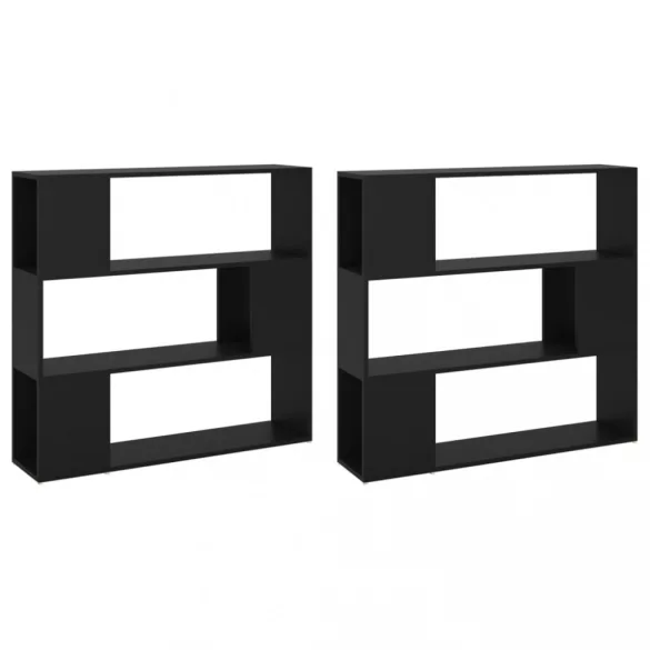 fekete térelválasztó könyvszekrény 100 x 24 x 188 cm