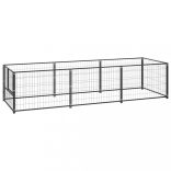 fekete acél kutyakennel 3 m²