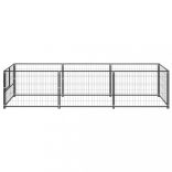 fekete acél kutyakennel 3 m²