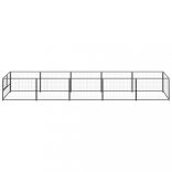 fekete acél kutyakennel 5 m²