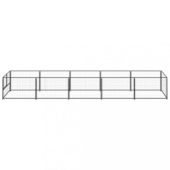 fekete acél kutyakennel 5 m²