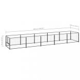 fekete acél kutyakennel 5 m²