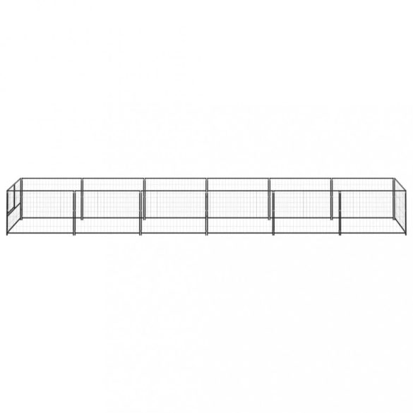 fekete acél kutyakennel 6 m²