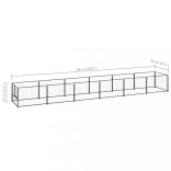 fekete acél kutyakennel 6 m²