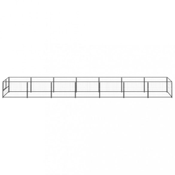 fekete acél kutyakennel 7 m²