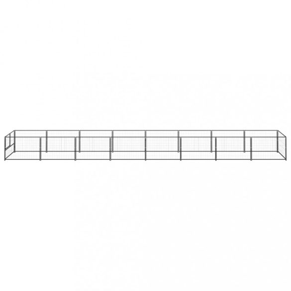 fekete acél kutyakennel 8 m²