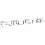 fekete acél kutyakennel 9 m²