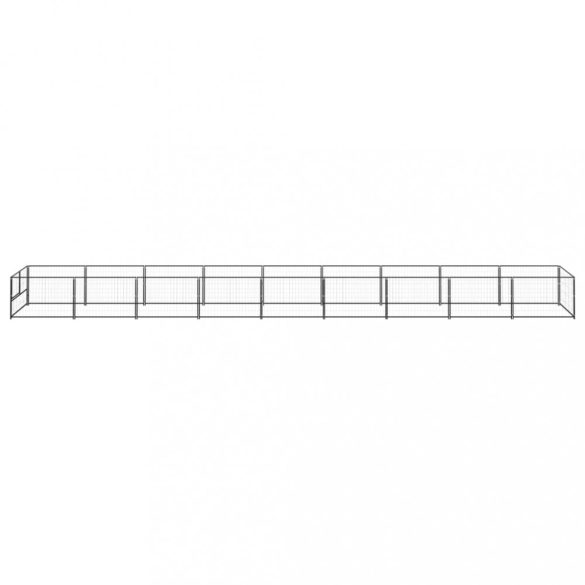 fekete acél kutyakennel 9 m²