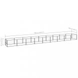 fekete acél kutyakennel 9 m²