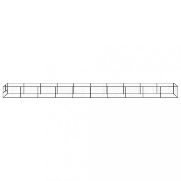 fekete acél kutyakennel 10 m²