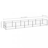 ezüstszínű acél kutyakennel 5 m²