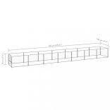 ezüstszínű acél kutyakennel 7 m²